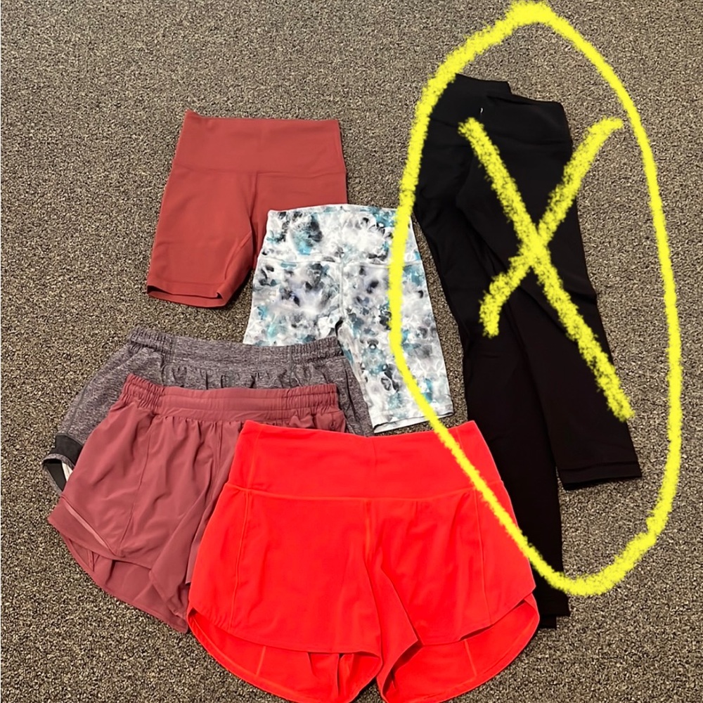 5 Lululemon shorts for $70